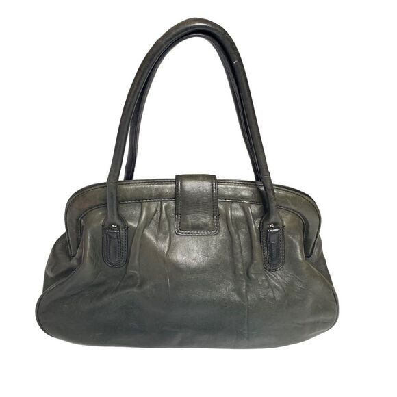 Banana Republic Deep Green Soft Leather Medicine Doctor’s Bag Magnetic Closure - Picture 2 of 15